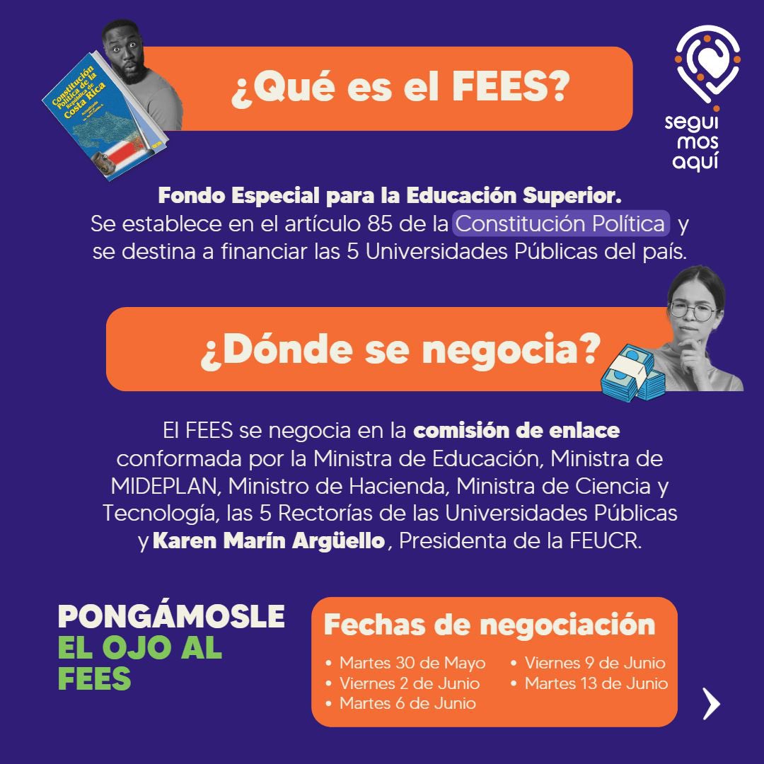 FederacionUCR's tweet photo. ¡NOS ESTÁN QUITANDO LA U PÚBLICA!
Desde 2019, el FEES viene disminuyendo en su crecimiento real. 

¿Pero qué es y cómo se negocia?
El Fondo Especial para la Educación Superior se establece en el artículo 85 de la Constitución Política para el financiamiento de las 5 U públicas. https://t.co/W6b1DLfOix