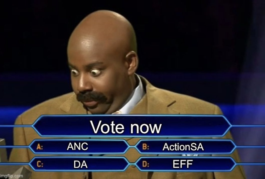 South Africans on voting day.