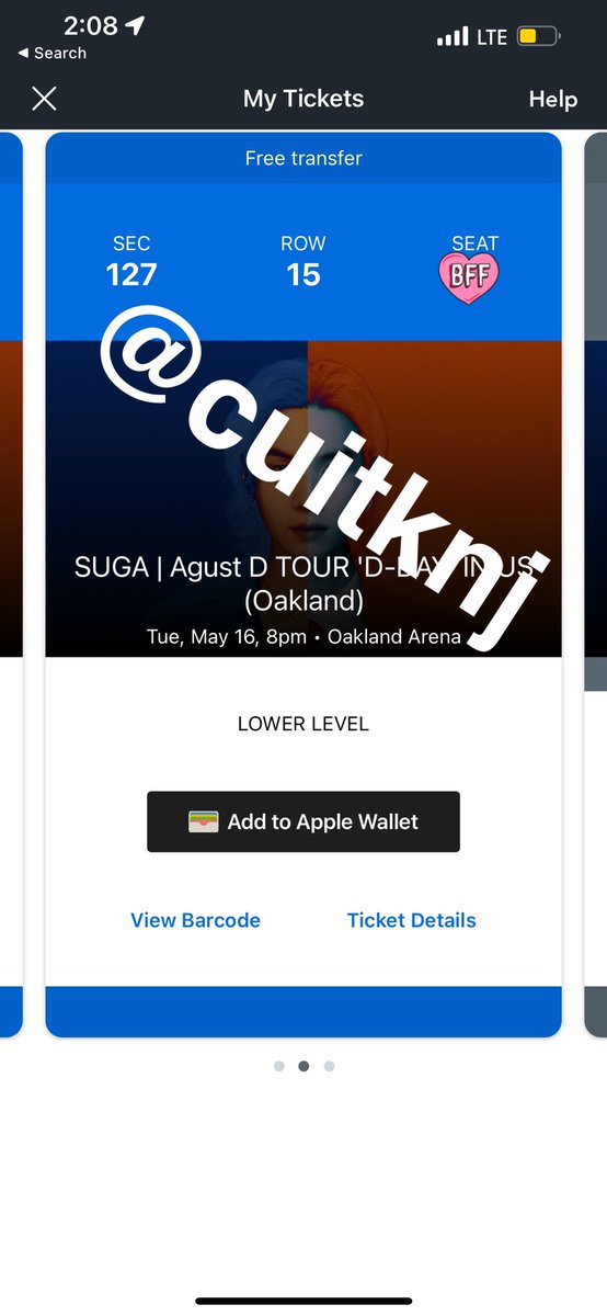 cuitknj's tweet photo. WTS‼️ TWO (2) TICKETS FOR YOONGI SUGA AGUST D OAKLAND SHOW 5/16

-section 127 row 15
- $485 ea (purchased above fv) 
- can provide all proof and proof of previous ticket sales 
- can transfer immediately 
- zelle accepted 
@875tickets #875ticketsale https://t.co/Ue8OA07yKB