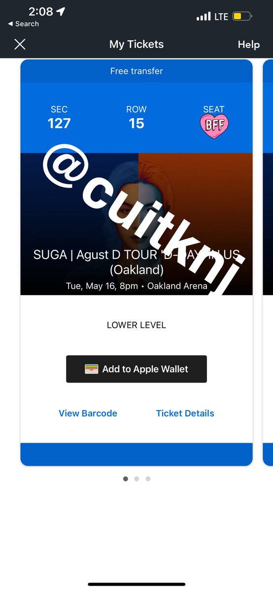 cuitknj's tweet photo. WTS‼️ TWO (2) TICKETS FOR YOONGI SUGA AGUST D OAKLAND SHOW 5/16

-section 127 row 15
- $485 ea (purchased above fv) 
- can provide all proof and proof of previous ticket sales 
- can transfer immediately 
- zelle accepted 
@875tickets #875ticketsale https://t.co/Ue8OA07yKB