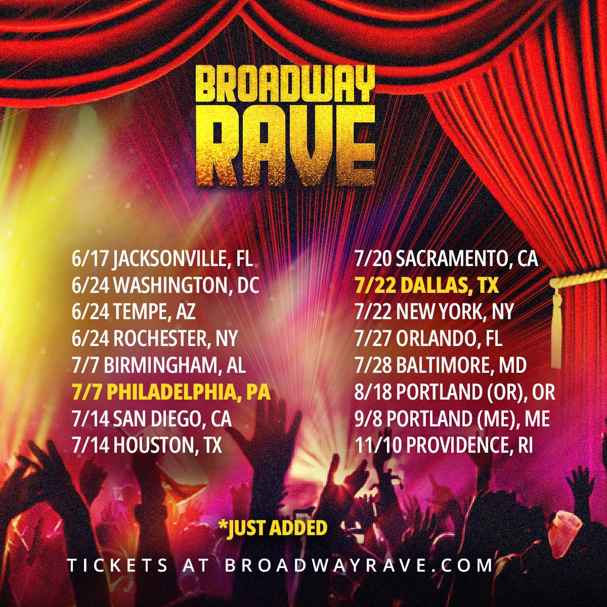 Who’s ready to BROADWAY RAVE!? Tickets: broadwayrave.com/raves