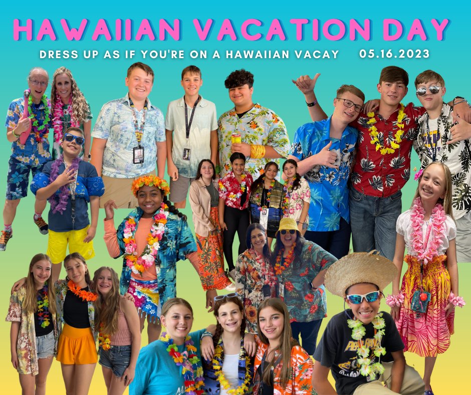 Aloha Vipers! 🌺 We kept the beachy, sunshine vibes going even after the rain started. ☀️🏖️ We are ready for summer! Tomorrow is Sports Day, so throw on your favorite jersey!