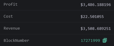 Join our MEV Bot users club and start make money.

#MEV 🤖 made $3,486 with a ROI of 15,493% from #Arbitrage , using 3 tokens ( $USDC , $WETH , $ROOK ):

Build your own MEV Bot: github.com/smartestcontra…

$btc $pepe #nft #web3 #airdrop #zkSync #uniswap #JaredFromSubway #memecoin