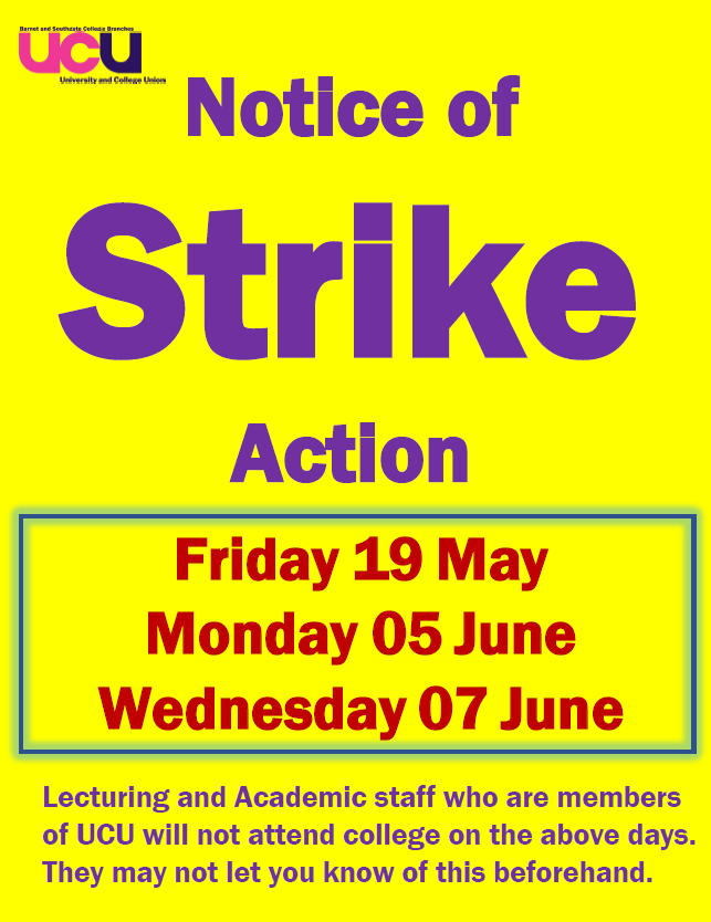Dear friends of UCU Barnet and Southgate,

There has been an absence of meaningful negotiation with the employer on pay and workload. We have been forced to take strike action as our voices have not been heard.

#solidarity #strike #union #teachers  #costofliving #ucu #barnet