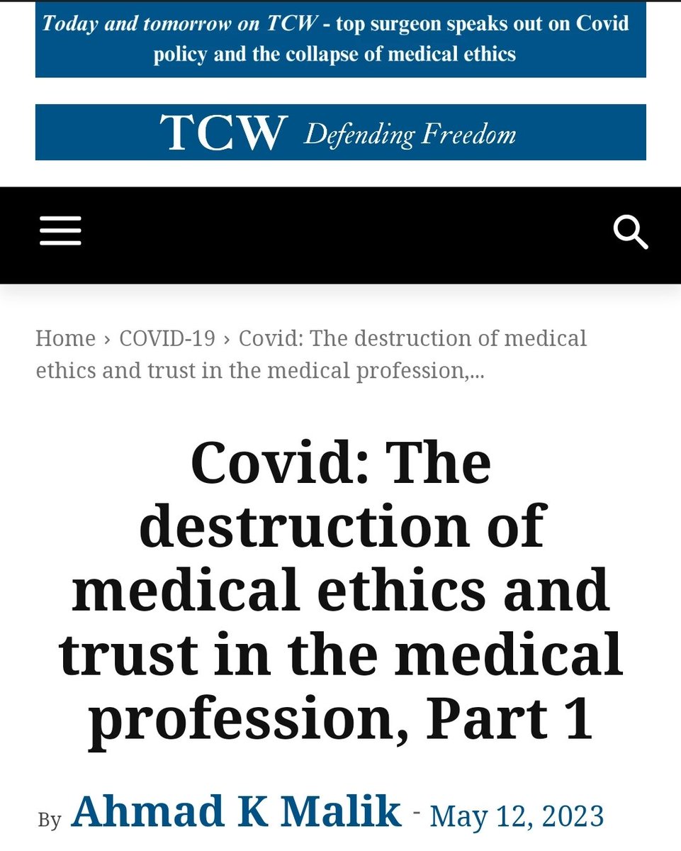 DocAhmadMalik's tweet image. Please forward these 2 articles to every doctor  you know 🙏🏻♥️

conservativewoman.co.uk/covid-the-dest…

conservativewoman.co.uk/covid-the-dest…