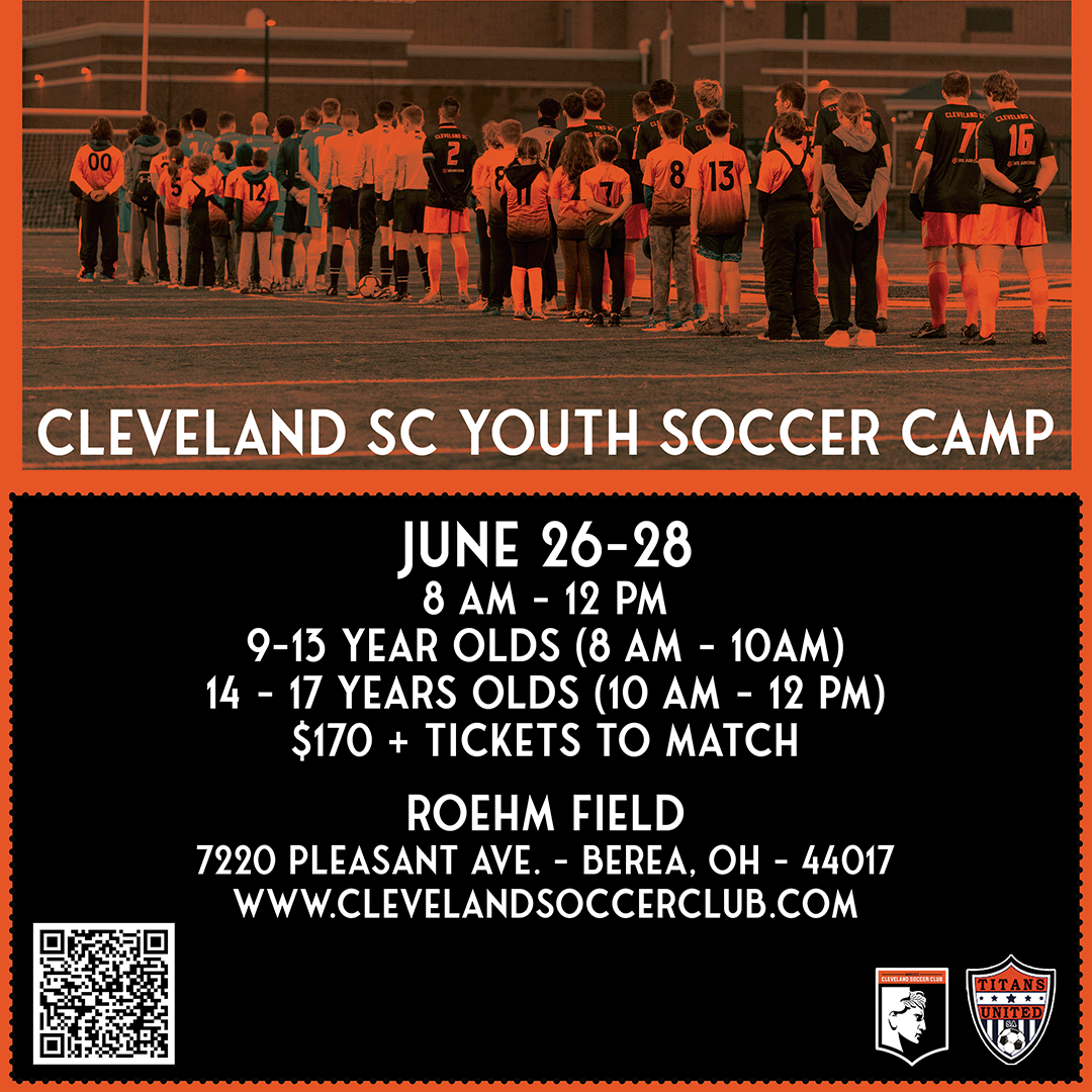 We are proud to announce our first Youth Skills Camp! We will share the methods used that help us succeed as Greater Cleveland's only USASA Tier 1 representative.

Secure your child's spot using the link or QR code below.
Registration Info ➡ bit.ly/Cleveland-SC-Y…
#WeAreCLE