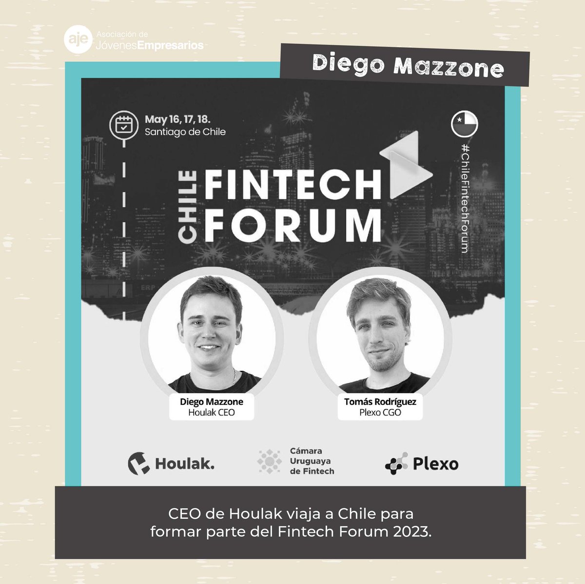 🛩️ Diego Mazzone CEO de <a href="/houlakdev/">Houlak</a> viaja a Chile para formar parte del Fintech Forum 2023
Más detalles: bit.ly/3IitCVo
