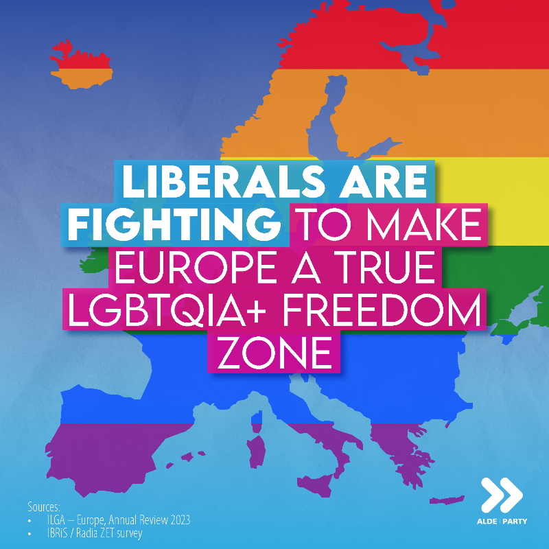 ALDEParty's tweet photo. 🏳️‍🌈 🏳️‍⚧️ Liberals are breaking down the barriers towards a true LGBTQIA+ freedom zone in Europe. Because love is a terrible thing to hate! 

We’re proud to fight for LGBTQIA+ rights and freedoms, today on #IDAHOBIT and every day. Find out more ⬇️