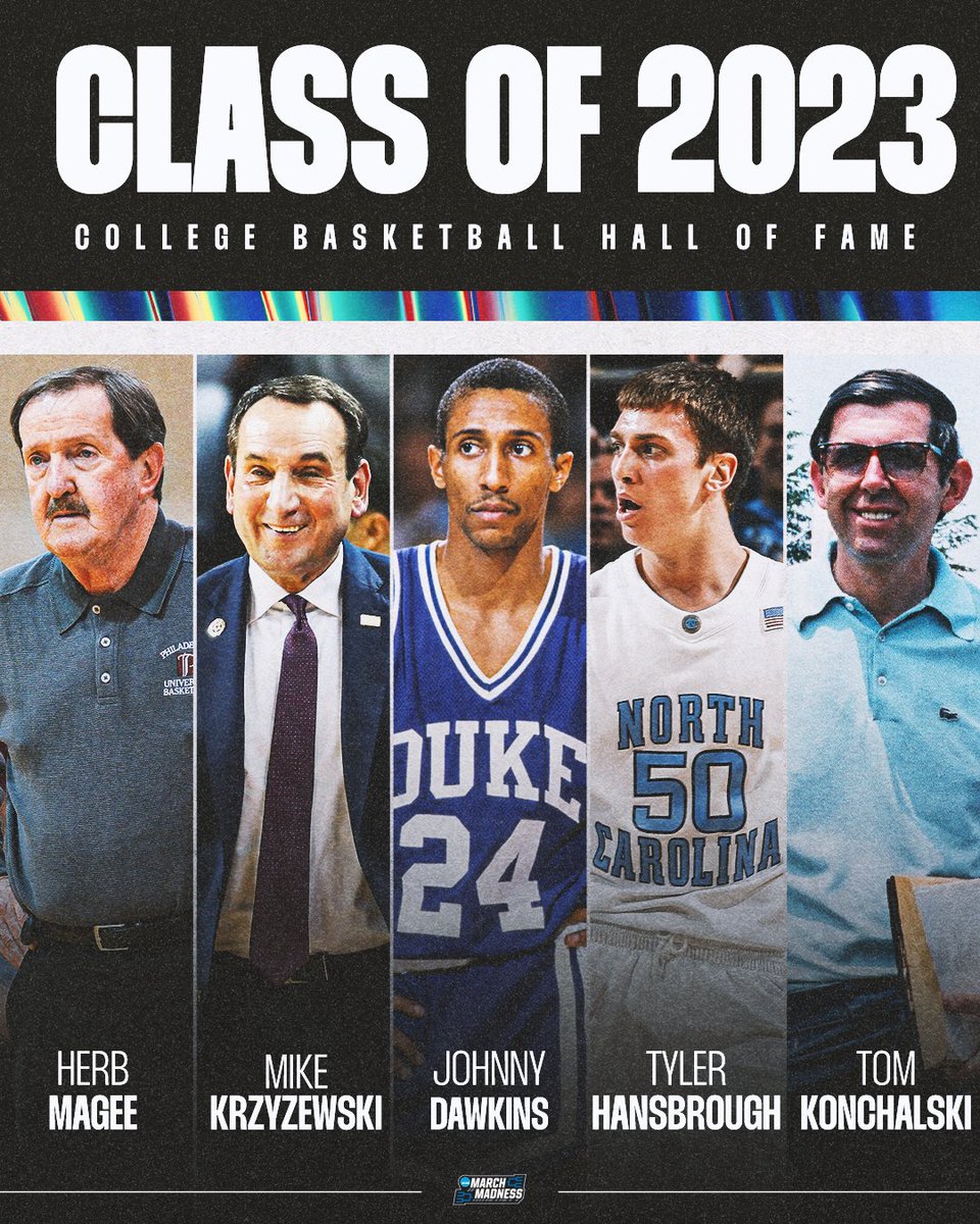MarchMadnessMBB's tweet photo. Forever immortalized.

Congratulations to the 2023 @CBHOF class 👏 https://t.co/rtq3ScxgnD