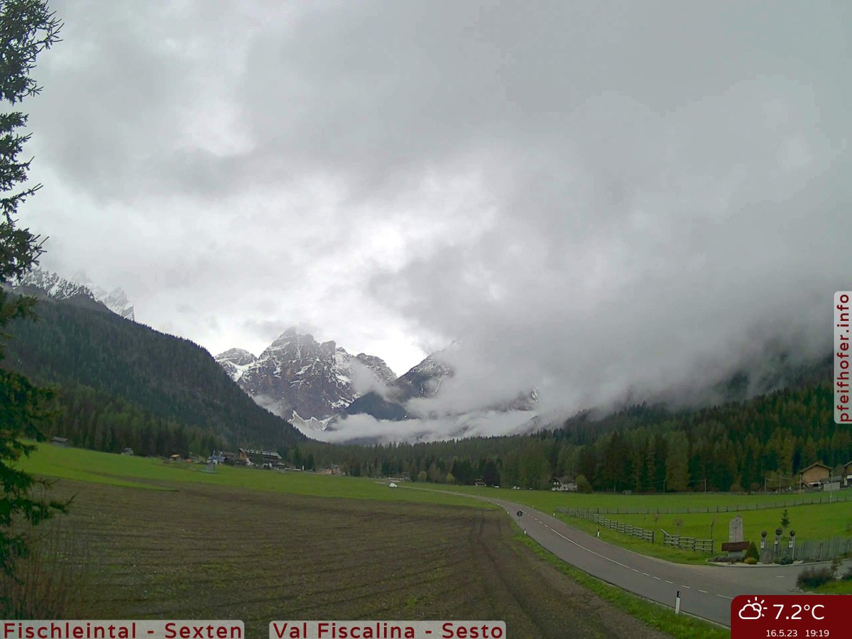 Webcam Sexten Fischleintal 7.2°C ⛅ - Sextner Dolomiten - Dolomiti di Sesto - Südtirol - Alto Adige