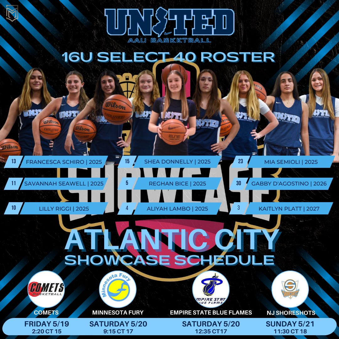 Coach Justin Matisak (@coachmatisak) on Twitter photo 16u Select 40 is ready for the <a href="/SelectEventsBB/">Select Events Basketball</a> AC Showcase this weekend playing in the top pool of the tournament. Make sure you get your eyes on these players! <a href="/miasemioli/">Mia Semioli</a> <a href="/kaityplatt2027/">Kaitlyn Platt</a> <a href="/Cesci11/">Francesca Schiro</a> <a href="/GabbyDAgs2026/">Gabby D'Agostino</a> <a href="/Lriggi1/">lilly riggi</a> <a href="/ReghanBice/">Reghan Bice</a> <a href="/SavannahSeawell/">Savannah Seawell</a> <a href="/shea_donnelly05/">Shea</a> <a href="/LamboLady11/">Aliyah Lambo</a> 16u Select 40 is ready for the <a href="/SelectEventsBB/">Select Events Basketball</a> AC Showcase this weekend playing in the top pool of the tournament. Make sure you get your eyes on these players! <a href="/miasemioli/">Mia Semioli</a> <a href="/kaityplatt2027/">Kaitlyn Platt</a> <a href="/Cesci11/">Francesca Schiro</a> <a href="/GabbyDAgs2026/">Gabby D'Agostino</a> <a href="/Lriggi1/">lilly riggi</a> <a href="/ReghanBice/">Reghan Bice</a> <a href="/SavannahSeawell/">Savannah Seawell</a> <a href="/shea_donnelly05/">Shea</a> <a href="/LamboLady11/">Aliyah Lambo</a>