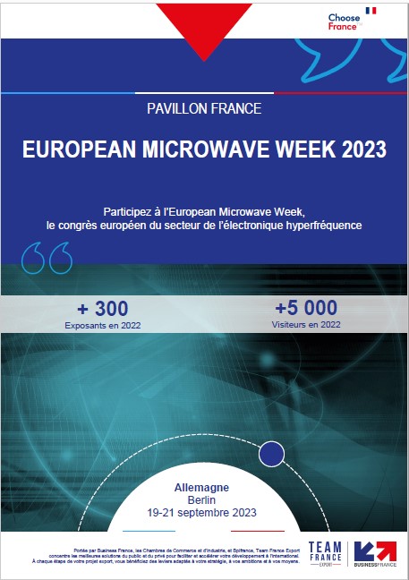 📢#PavillonFrance #ChooseFrance Vous avez jusqu'au 26 mai pour réserver votre stand clé en main sur le salon <a href="/eumweek/">European Microwave Week (EuMW)</a> qui aura lieu à Berlin du 19 au 21 septembre 2023👉bit.ly/3YXtG2g