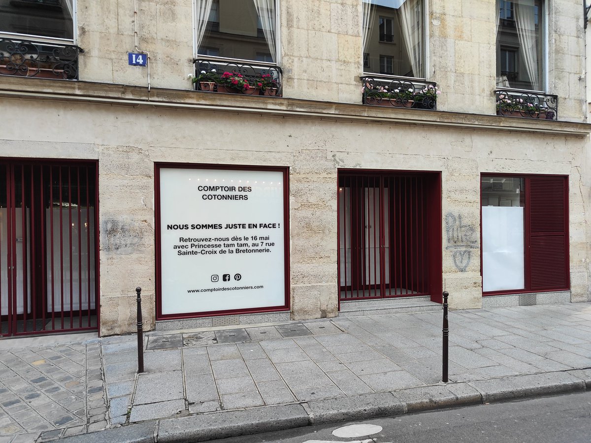 Vélo du Marais on Twitter "Tiens Comptoir des Cotonniers ferme déja sa