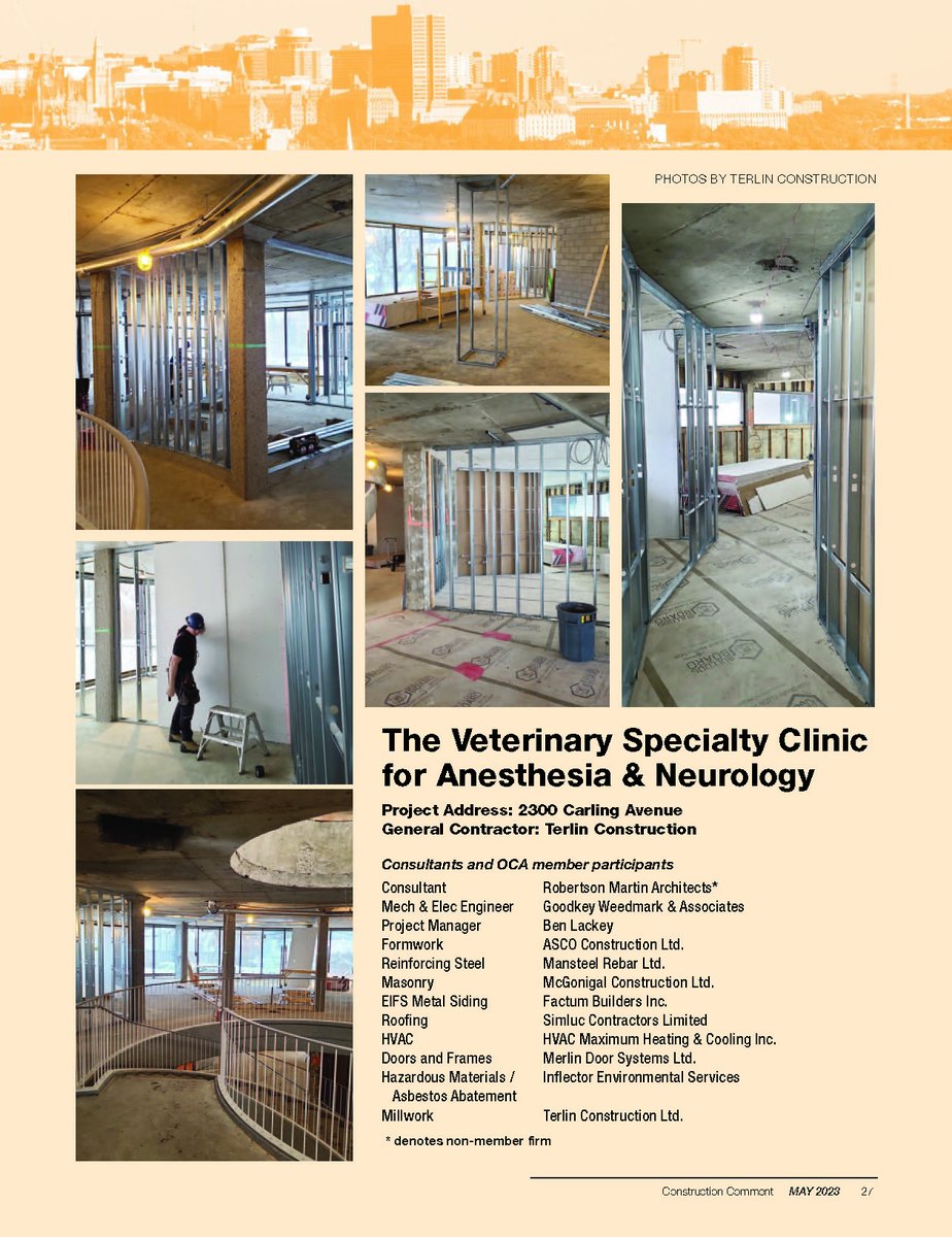 Thanks to <a href="/ConstructionOtt/">Ottawa Construction Association</a> for featuring #TeamTerlin's project for the VSCAN in the latest issue of their magazine: tinyurl.com/yc7cxrw7
Thanks also to <a href="/RMA_216/">RMA</a> and Goodkey Weedmark &amp; Associates for another excellent collaboration!
#OntarioConstruction #BuildingYourBusiness