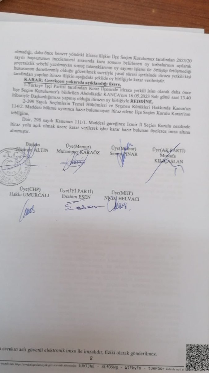 İrfan Değirmenci:

“İzmir'de TİP olarak sandık sonuçlarına itirazlarımıza CHP üyeleri hariç tüm diğer parti üyelerinden red geliyor ve buna Millet ittifakının diğer partileri de dahil!
Bunu bu halka yapmayın.”