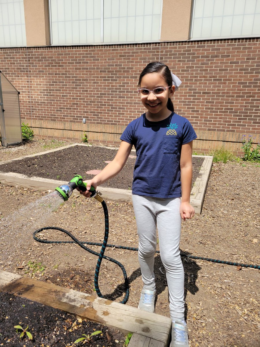 Grow seeds grow! 🌱🌻 Today was the perfect day to get out and water our garden. Shout out to our 4th grade friends for their helpful tips! <a href="/GardenersNw/">NW Gardeners</a> <a href="/MrsDonberger/">Michelle Donberger</a> #NWLeads #NoviPride