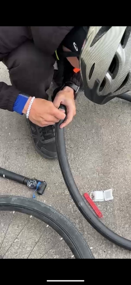 ArsenSenishin's tweet photo. Yesterday we had another problem, we punctured a wheel. It was a small metal dart that went through the tire . it only took a few minutes to fix the problem.
#canada
#trip
#bikes
#journey
#tire
#nomorewar
#crosscanadafundraiser
#bikebesties
#donationsforukraine https://t.co/mgEOWojAbE