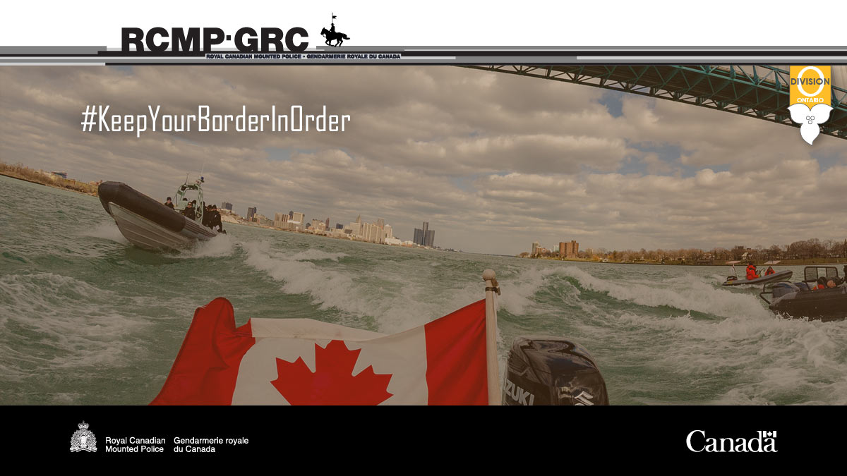 RCMPONT's tweet image. Canada is investing in #BorderIntegrity to prevent the smuggling of firearms across our borders. #DYK the penalty for smuggling firearms illegally across the border could include a sentence of up to 10 years in prison? #KeepYourBorderInOrder #RCMP