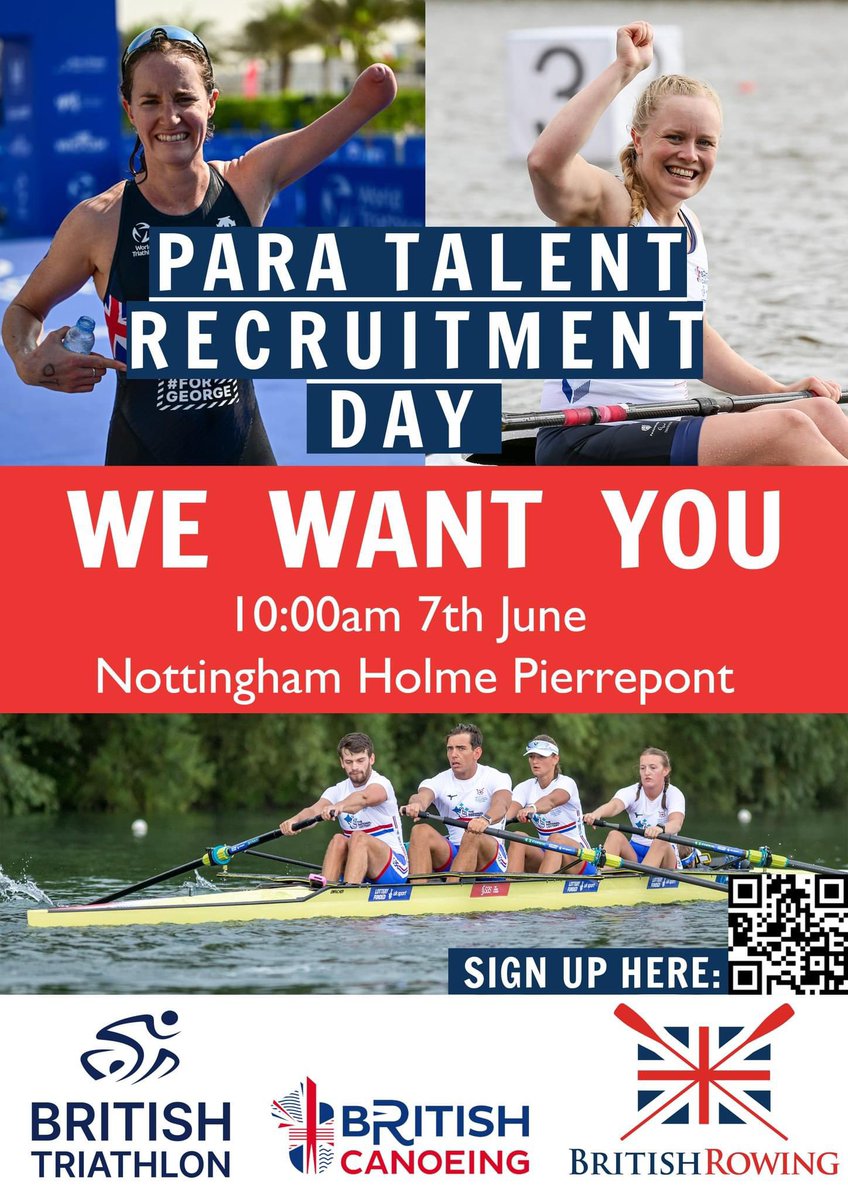 Here’s a great opportunity to try #paracanoe, #pararowing & #paratriathlon in #nottingham!