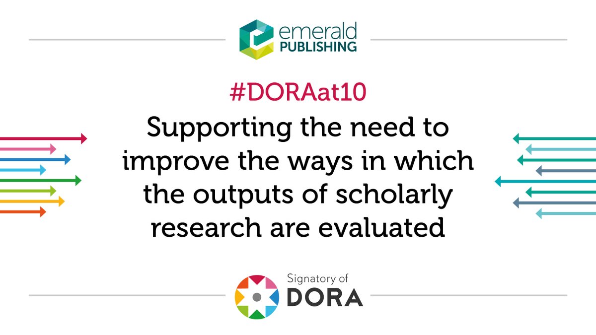 EmeraldGlobal's tweet photo. Celebrating 10 years of DORA! As proud signatories since 2019, we've been reflecting on our role in helping to drive change. Check out our progress and commitment to @DORAssessment 10 recommendations, here https://t.co/CYMFeRyylq
#DORAat10 #AreYouInForChange #ResearchAssessment https://t.co/DUkj9Ou1M9