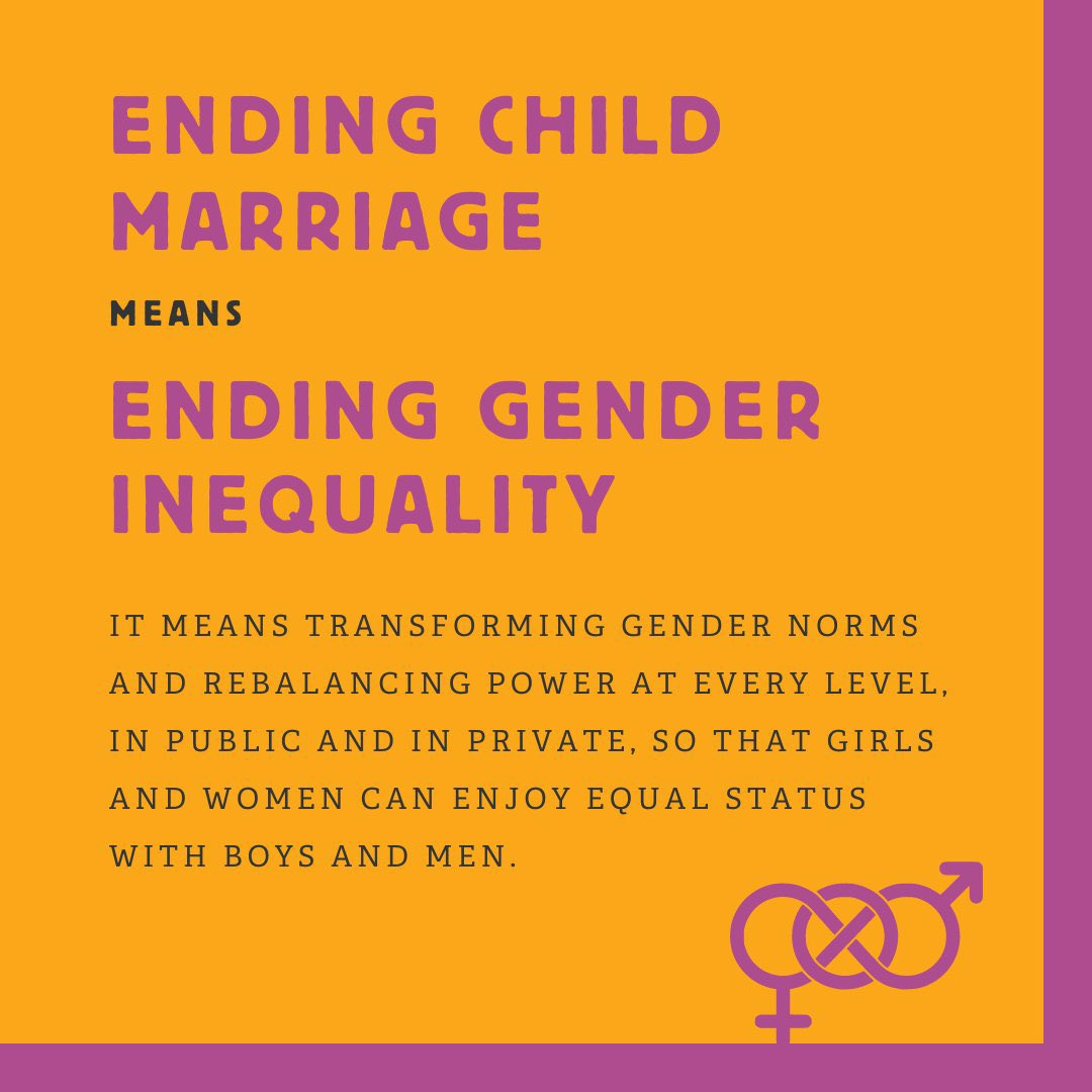 Ending #ChildMarriage means ending #GenderInequality 

@GirlsNotBrides @GirlsFirstFund @RaisingTeensUg1 @GNB_Uganda @GlobalLUg @vowforgirls @girlsalliance @WezeshaGirls