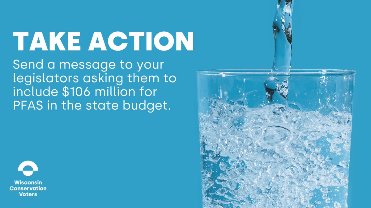 The Joint Finance Committee is voting on #PFAS in the state budget THIS THURSDAY! Take action now and write a letter to your legislators to support the $106 million PFAS plan:
conservationvoters.org/support-pfas-b…

Retweet to build momentum!
