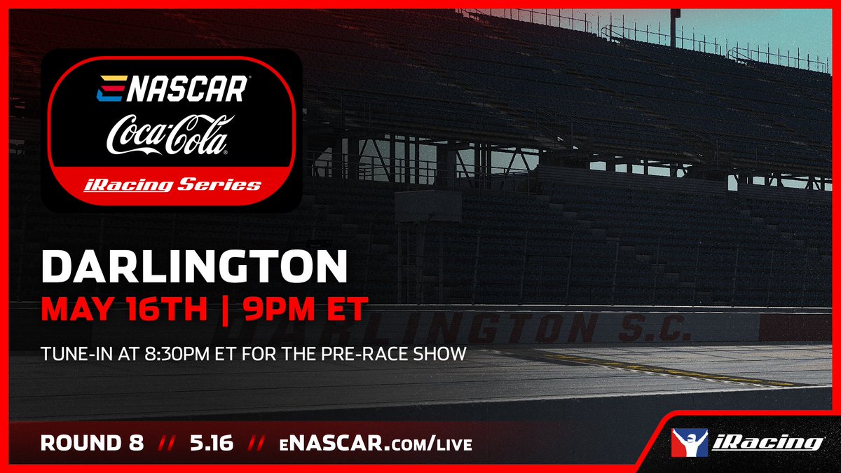 fgrACCEL eRacing (@fgraccele) on Twitter photo Round 8 at <a href="/TooToughToTame/">Darlington Raceway</a> tonight! Green flag drops at 9pm est.
Fun fact: the unique egg shape of the track is thanks to the builder having to accommodate a minnow pond at one end of the track. Round 8 at <a href="/TooToughToTame/">Darlington Raceway</a> tonight! Green flag drops at 9pm est.
Fun fact: the unique egg shape of the track is thanks to the builder having to accommodate a minnow pond at one end of the track.
