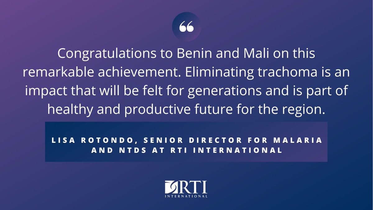 Congratulations to Benin and Mali on their #EndTrachoma success! We’ve been proud to partner with the governments of Benin and Mali to eliminate trachoma.  who.int/news/item/16-0…