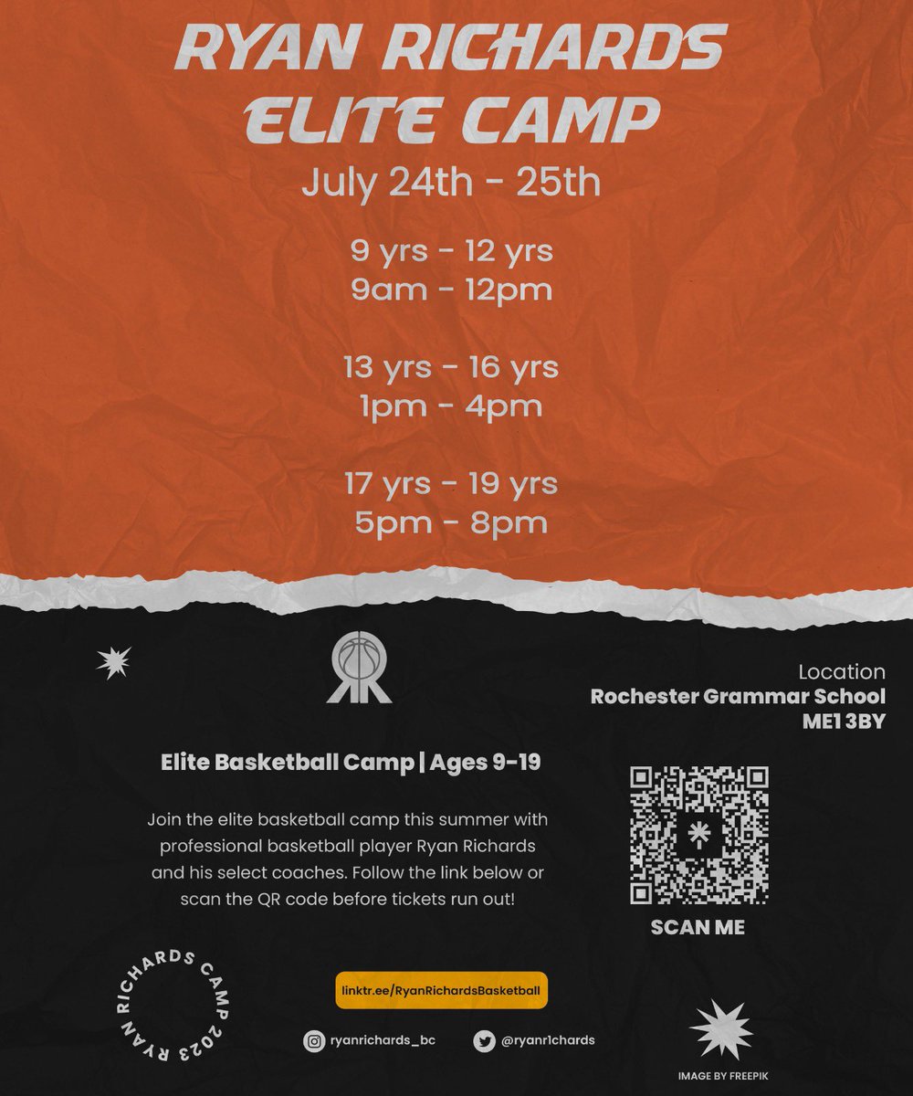 ryanr1chards's tweet photo. Ryan Richards Elite Camp 🏀
July 24-25th… Rochester, Kent 🇬🇧📍
⬇️ Book Here ⬇️

https://t.co/a4i8CgOu1o https://t.co/zc85YbKa7g
