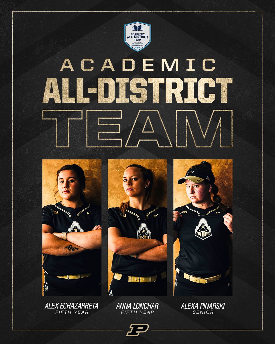 Three Boilers are CSC Academic All-District Team honorees! 📚

🏅 <a href="/alexe102010/">Alex Echazarreta</a> 
🏅 <a href="/AnnaLonchar/">Anna L</a> 
🏅 <a href="/alexa_pin11/">Alexa Pinarski</a>