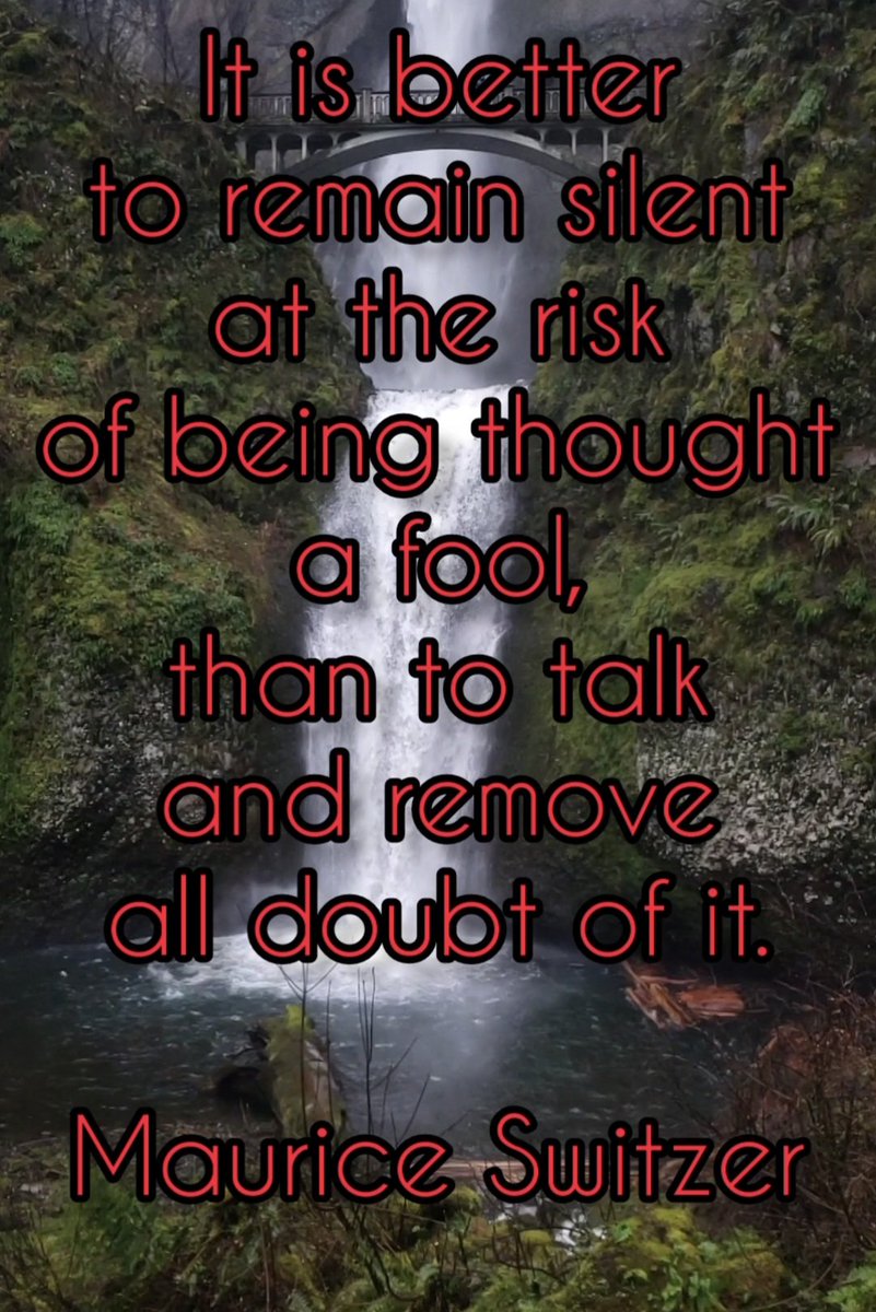 It is better to remain silent at the risk of being thought a fool, than to talk and remove all doubt of it.
Maurice Switzer

bestblog.co.uk/best-quotes/

#Motivation #motivational #MotivationalQuotes #MotivationalMonday #Motivationalquote