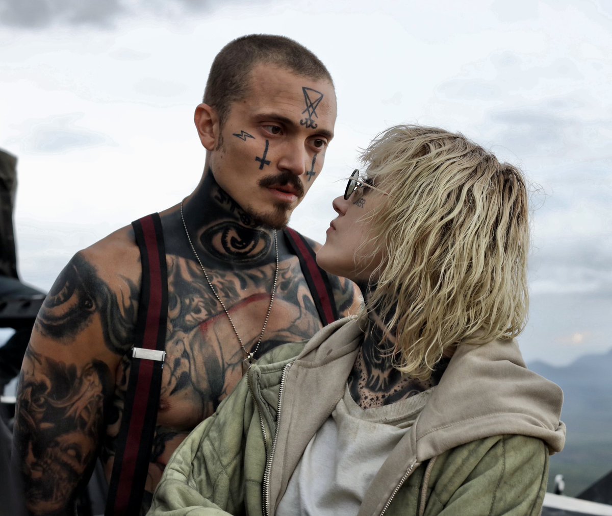 Maika Monroe and Karl Glusman in their upcoming movie #GodIsABullet!