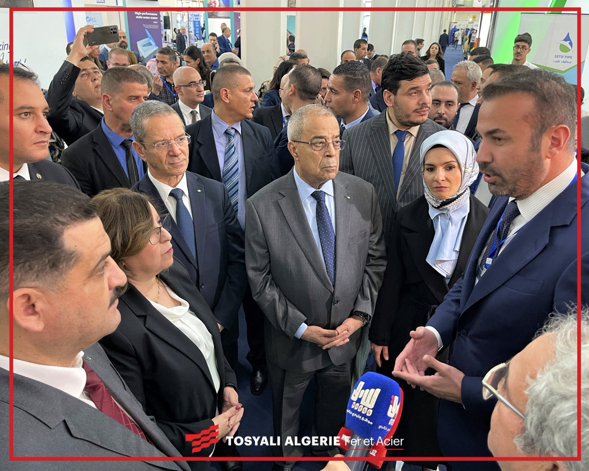 TosyaliAlgerie's tweet photo. #Tosyalialgerie participates in #SIEEPollutec we are honored by the visit of Mr. Ali Aoun Minister of Pharmaceutical Industry, Mr. Mohammed Abdelatif Henni  Minister of Agriculture, Mrs. Fazia Dahleb Environment Minister , Mr. Taha Derbal Minister of Hydraulics and Mrs.@Mahi_Nur. https://t.co/JxkVpMnbNq