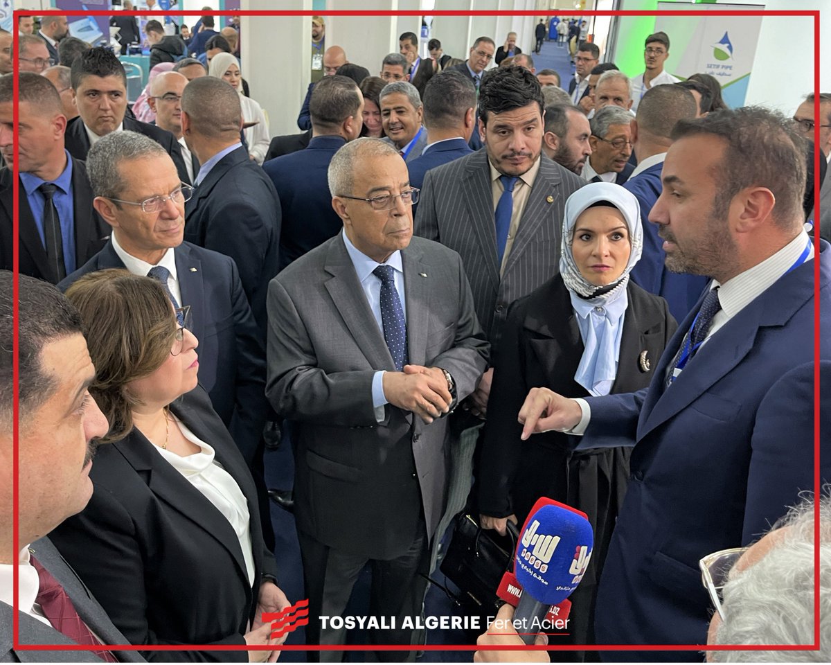 TosyaliAlgerie's tweet photo. #Tosyalialgerie participates in #SIEEPollutec we are honored by the visit of Mr. Ali Aoun Minister of Pharmaceutical Industry, Mr. Mohammed Abdelatif Henni  Minister of Agriculture, Mrs. Fazia Dahleb Environment Minister , Mr. Taha Derbal Minister of Hydraulics and Mrs.@Mahi_Nur. https://t.co/JxkVpMnbNq