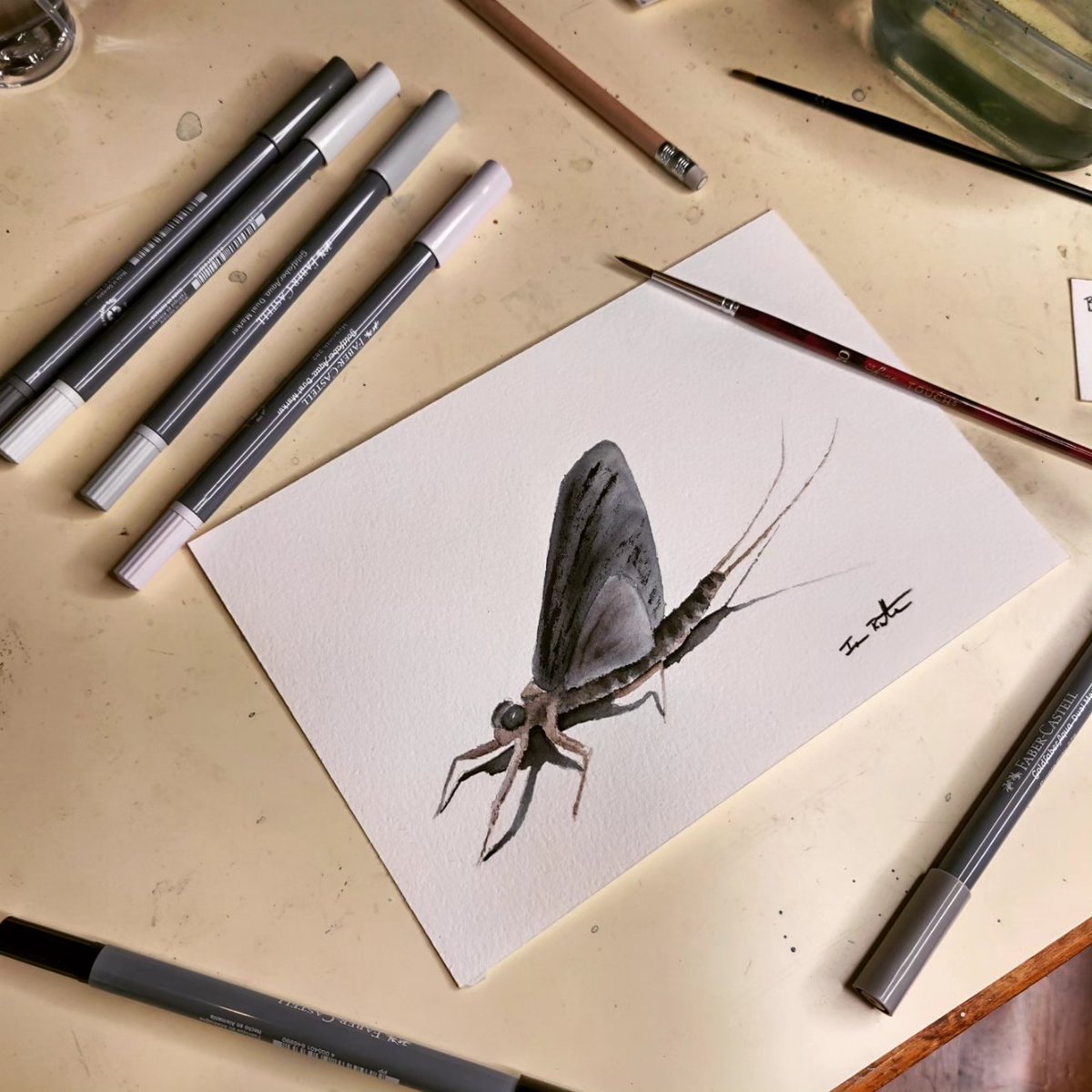 RandRFlyFishing's tweet photo. A few days off from guiding fly fishers in the Smokies has given me some time in the art studio to put some things on paper I've seen this season. https://t.co/lLZb6ubC4n