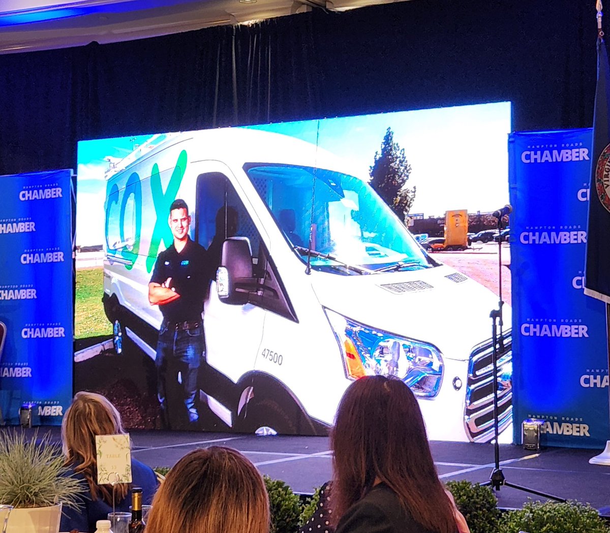 barrettstork1's tweet photo. Great to hear from @CityofSuffolk  Mayor Duman today at the @Chamber757 's State of the City and to see him highlight @CoxVA's major investment that's offering fiber broadband services to businesses in the city. https://t.co/9JOZHU5Ppe