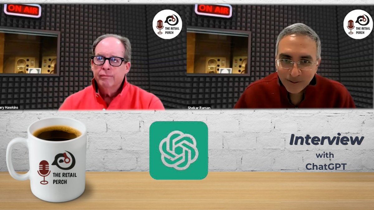 <a href="/HawkinsStrat/">Gary Hawkins</a> and <a href="/shekarraman/">Shekar Raman</a> welcome a fascinating, virtual guest, that knows a lot about...well everything. The three of them discuss marketing personalization in retail, the podcast, and the future of AI in the retail industry. podcasts.apple.com/us/podcast/int… #chatgpt #ai #tech