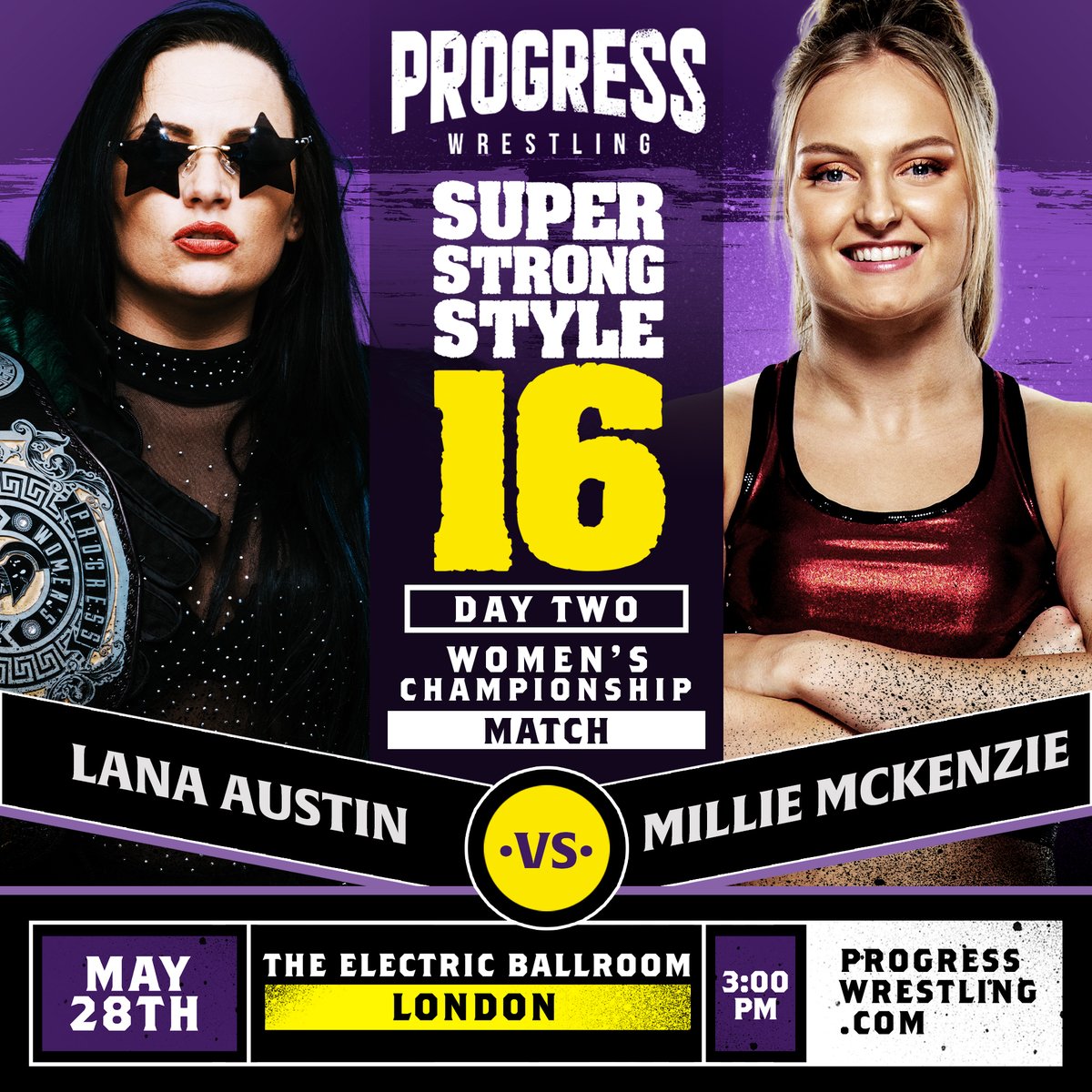ThisIs_Progress's tweet photo. ๐ช Millie McKenzie beat both Skye Smitson & LA Taylor as she said she would at #Chapter151 & now she gets her shot against Lana.
๐ฅ Lana Austin Vs Millie McKenzie for the PROGRESS Women's World Championship - DAY 2 #SSS16
๐๏ธ Get your tickets here:
https://t.co/OqurA78Iqs https://t.co/D9ghHJuYY9