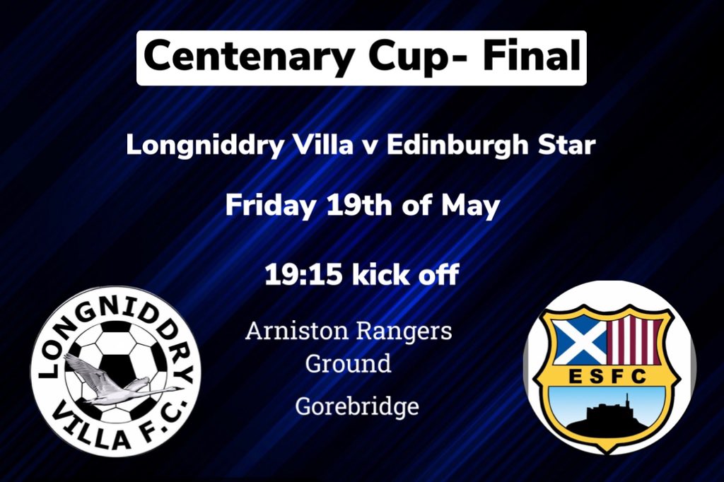 A big game for the boys this Friday night as we face Edinburgh Star in the Centenary Cup Final. 

A good chance for the boys to end our season on a high 🏆 

Get down and cheer the boys on if you are free. Any support is appreciated! 

Sponsored By Platinum Property Services🔵⚫️