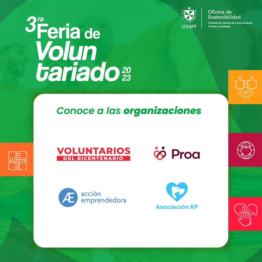 Creamasperu's tweet photo. #FeriaDeVoluntariado | ¡Nos vemos este 18 de mayo! 

Seremos parte de la 𝗜𝗜𝗜 𝗙𝗲𝗿𝗶𝗮 𝗱𝗲 𝗩𝗼𝗹𝘂𝗻𝘁𝗮𝗿𝗶𝗮𝗱𝗼 organizada por la Oficina de Sostenibilidad y la FCCTP de la @USMP_oficial 

¿Listo para transformar la sociedad?💙
🕛 De 12 a 6pm
📍 Patio central de la FCCTP https://t.co/kxvMjReHf9