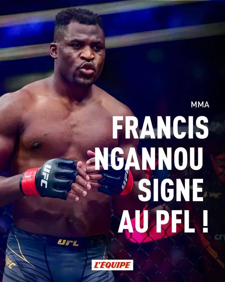 🔴 OFFICIEL ! 
Francis Ngannou rejoint la Professional Fighters League (PFL). Le Camerounais rejoint ainsi la division Superfight de la ligue.
Son contrat lui garantit un combat en boxe anglaise avant de monter à nouveau dans l’octogone en 2024. 

[<a href="/PFLMMA/">PFL</a>]