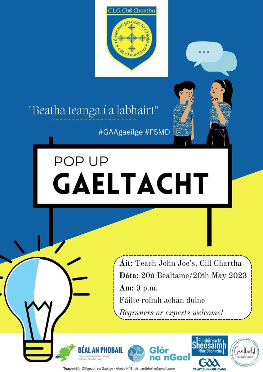 Pop-up Gaeltacht, 20ú Bealtaine @johnjoespub 

#popupgaeltacht #gaeilge #gaeltacht #teanga #ceol #foghlaim