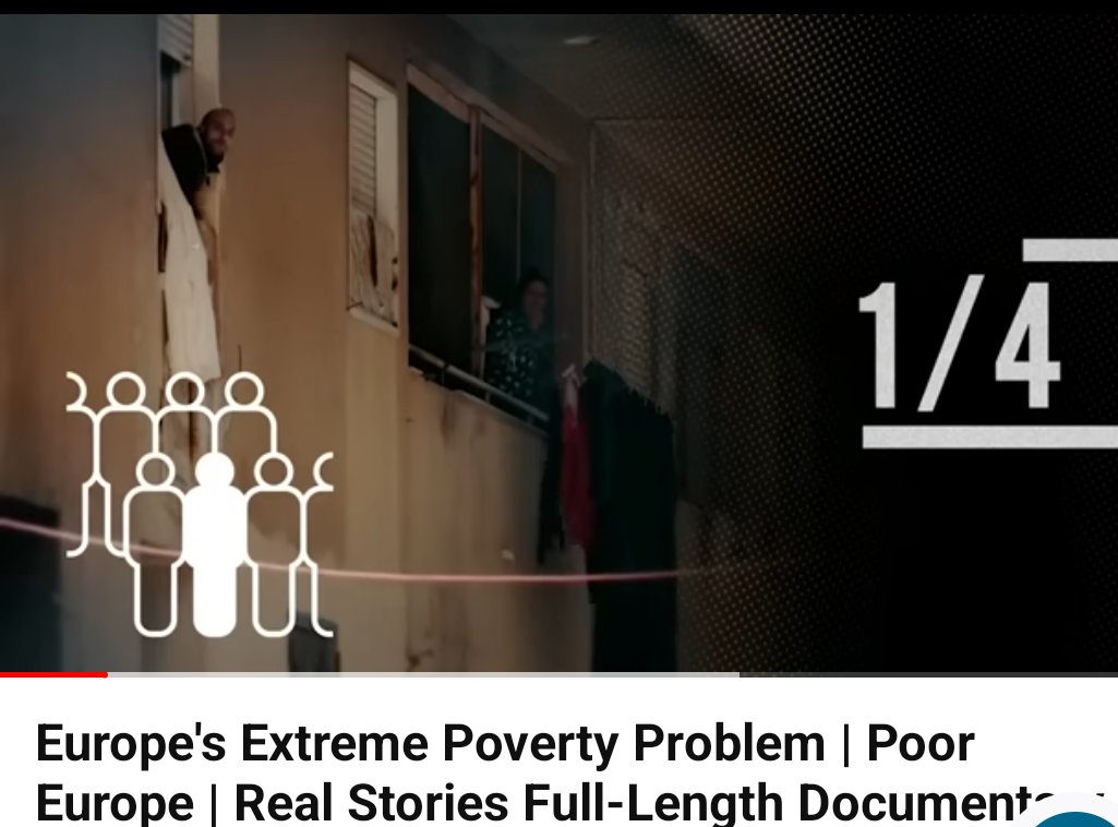 EU 🇪🇺 & #WEF : For how long are you going to cultivate the myth of Europe being 'rich' when 1/4 of it's population is living in poverty ❓
▶️ youtu.be/E5T8GYJs7yw

#Italy🇮🇹 #portugal 🇵🇹 #ireland🇮🇪 #poor #europe #eu #euro #troika #CentralEuropeanBank #poverty #RealStories #BTC