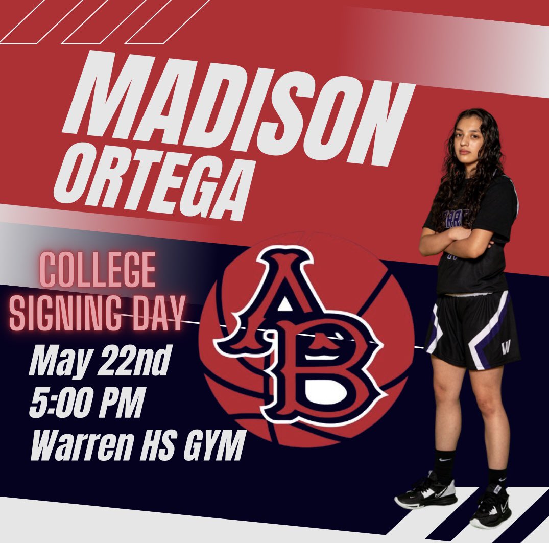 Come join us next Monday as we celebrate <a href="/MadiOrtega10/">Madison Ortega</a> and her signing to <a href="/ABU_WBB/">Arlington Baptist University Women’s Basketball</a>!!!