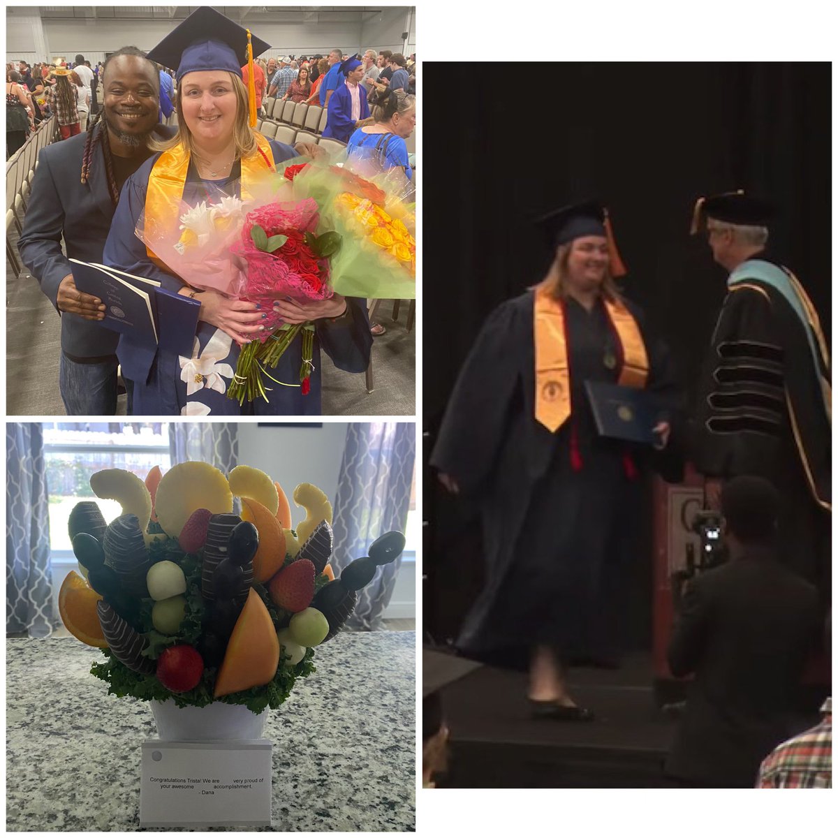 Thank you to a great Team-They have shown me so much love and support with the completion of my Bachelor’s degree. They not only watched the live stream of my graduation they sent me a beautiful and delicious arrangement 
#DCWBossMode #GuinningTogether #MBCGoodStuff #LifeAtATT