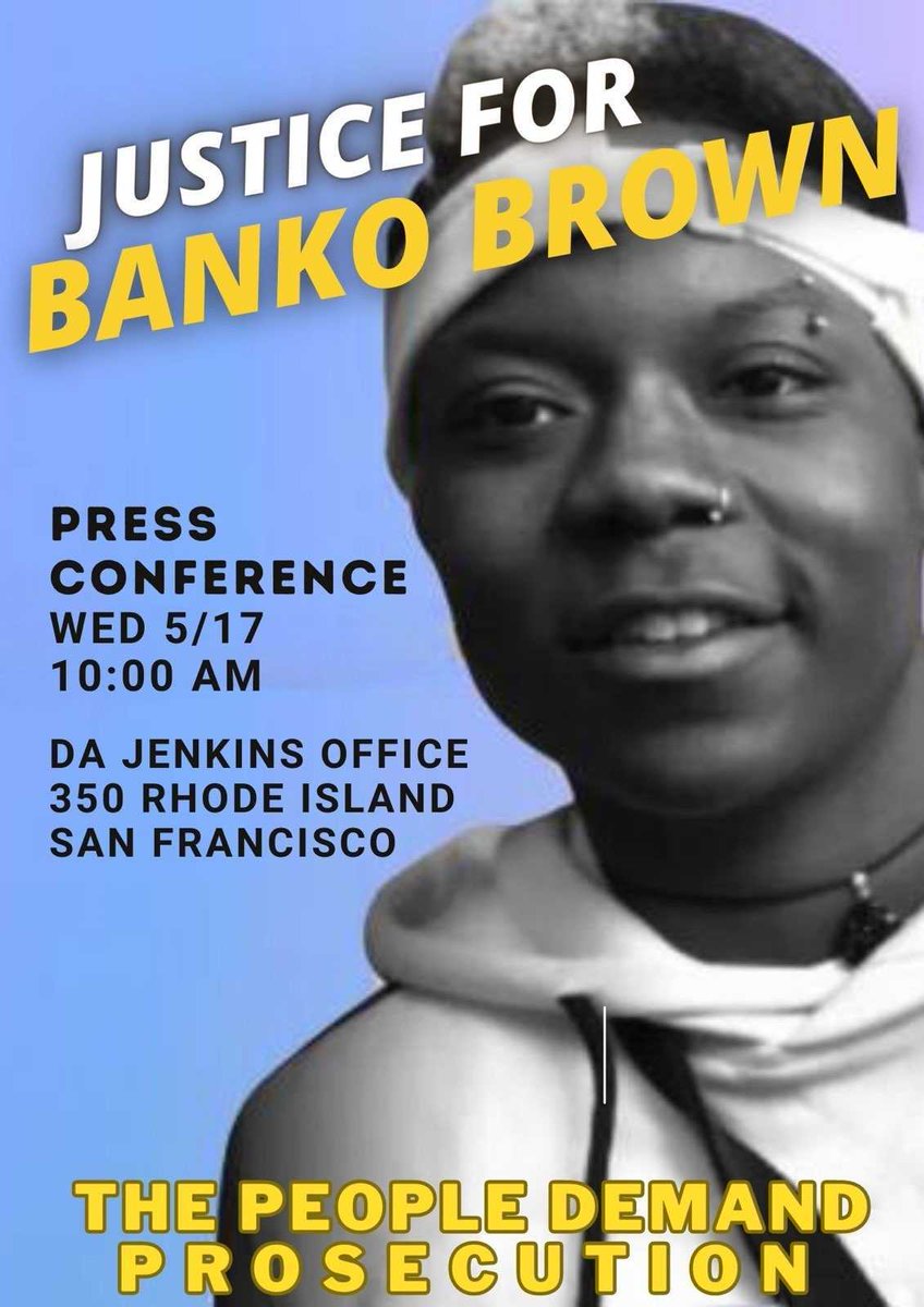 It is unacceptable that DA Brooke Jenkins has decided not to file charges against the armed security guard who killed Banko Brown. Let's join this action happening tmrw in front of the DA's office to demand that she hold Michael Earl-Wayne Anthony accountable for killing Banko.