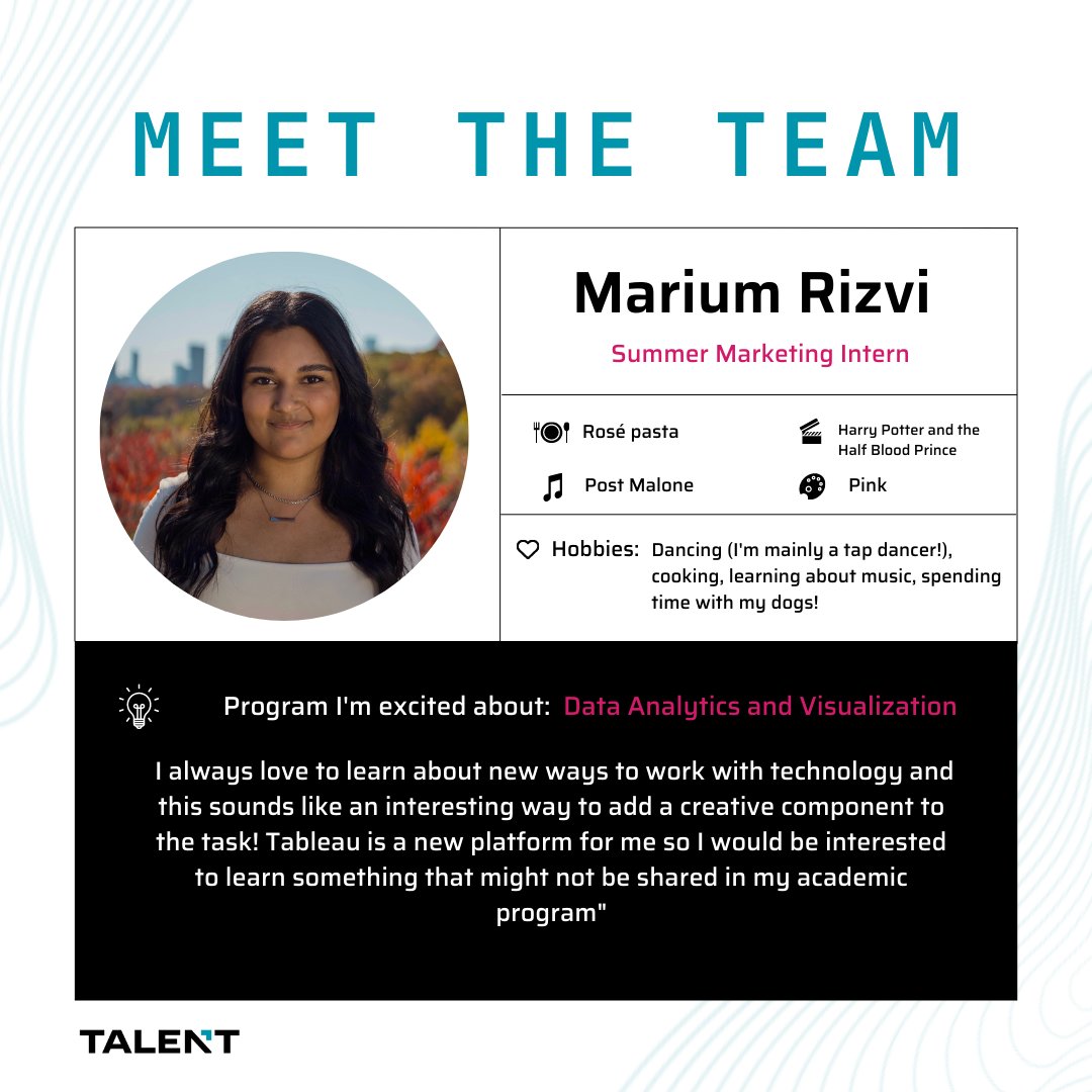 Meet the hardworking TALENT team! Introducing our two new interns for the summer, Simmar and Marium. They will be helping us with market research, content development, digital marketing and more!

Meet the rest of the team: ontariotechtalent.ca/meet-the-team/