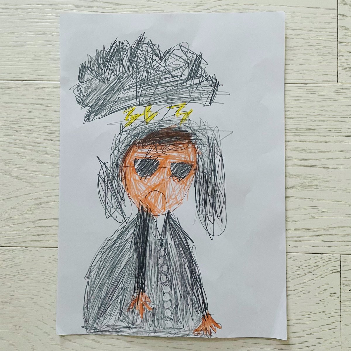 Brody (age 6) came home from school with a drawing he’d done of Delia from the #tomgates books. I laugh to think of what his teachers thought of the work 😂 #hesfine #leastgloomiestchildever @LizPichon #tomgatesbooks