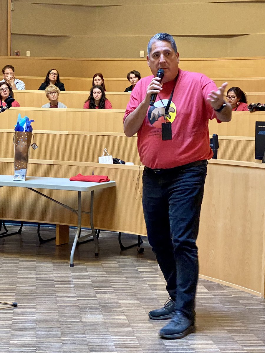PrincipalGLi's tweet photo. Beginning the day with prayers and wisdom at the First Indigenous Student Leadership Summit. @Kamloops_SD73 https://t.co/ycYZK5wUvJ