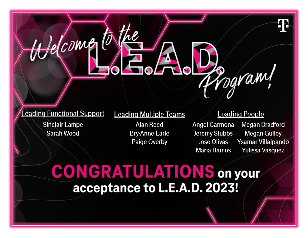 Brittany Heidler (@brittheidler) on Twitter photo Please join me in CONGRATULATING our 2023 Mobile Distribution L.E.A.D Participants! Best of luck to you all in your development journey! #trucklife <a href="/cjgreentx/">Chris Green</a> <a href="/tmobilecareers/">T-Mobile Careers</a> Please join me in CONGRATULATING our 2023 Mobile Distribution L.E.A.D Participants! Best of luck to you all in your development journey! #trucklife <a href="/cjgreentx/">Chris Green</a> <a href="/tmobilecareers/">T-Mobile Careers</a>